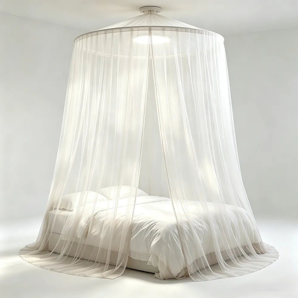Round Ceiling Mosquito Net – No-Drill – factory photo, Jingsen Home Textiles